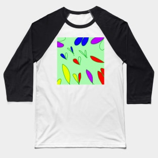 green colorful shapes abstract pattern design Baseball T-Shirt